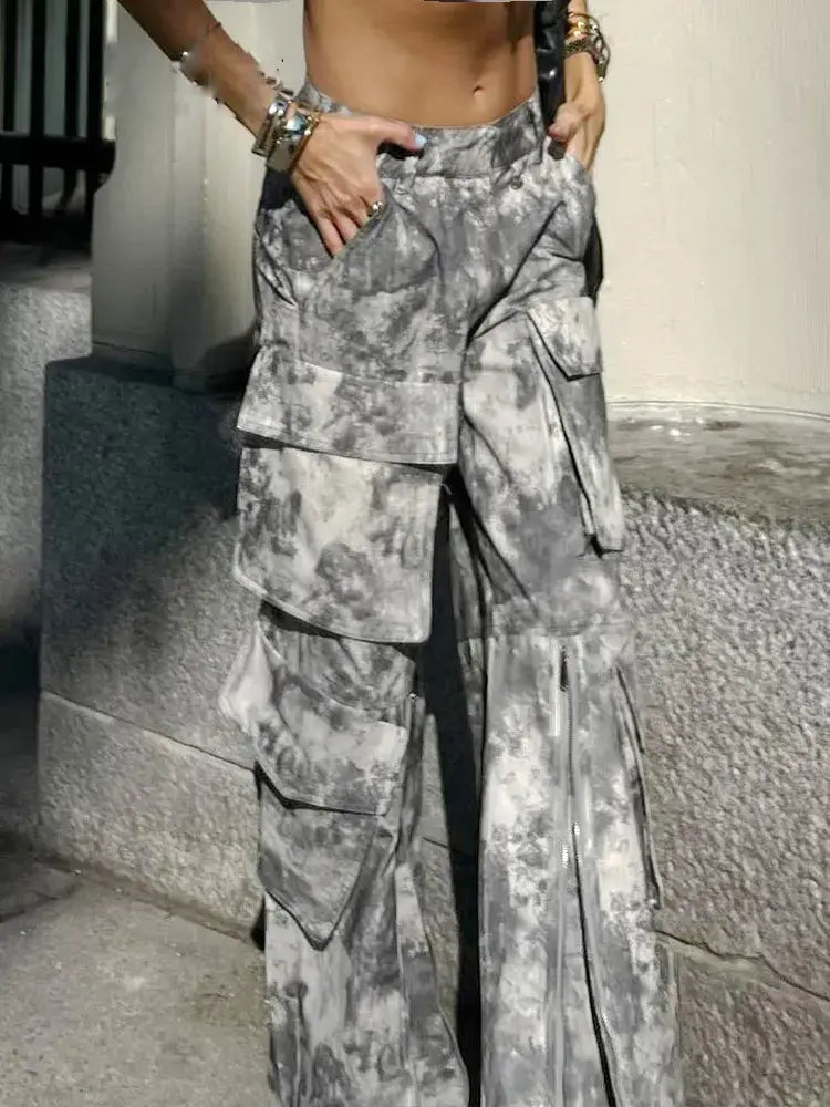 Snygga Byxor Dam Hög Midja Loose Fit Polyester-3