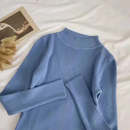 Variant image for Kvinnor Turtleneck Tröja Ribbad Mjuk Stickmix-4