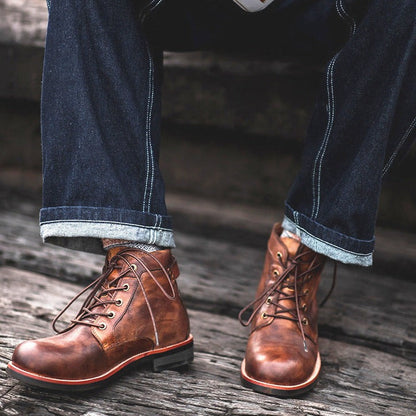 Herrar Stövlar Läder Mjuk Foder-5