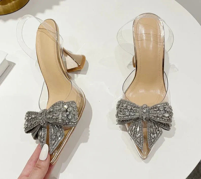 Kvinnors Slingbackskor Hög Klack Gummi PU-2