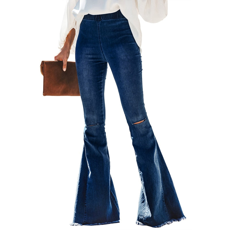 Kvinnors Jeans Hög Midja Löst Snitt Bomull Polyester Spandex-4