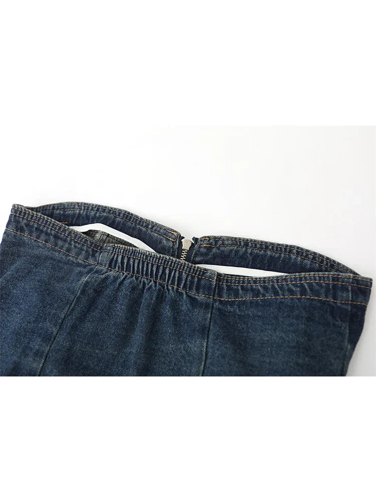 Dam Crop Top Monokrom Denim Blend-5