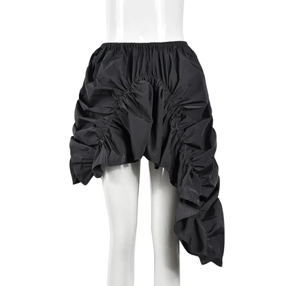 Dam Midi Rock Asymmetrisk Bomull Polyester-6