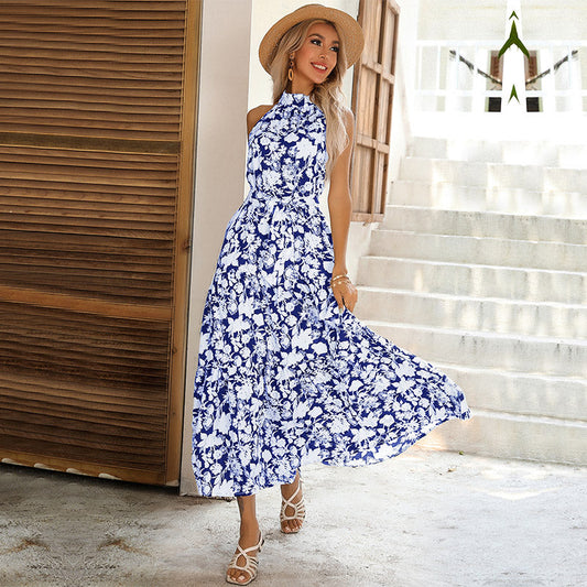 Fina Damklänningar Midi med Blommönster i Polyester – Bekväm och Elegant för Sommarens Tillfällen 1