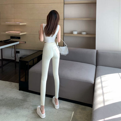 Dam Jeans Hög Midja Stretch i Bomull-6
