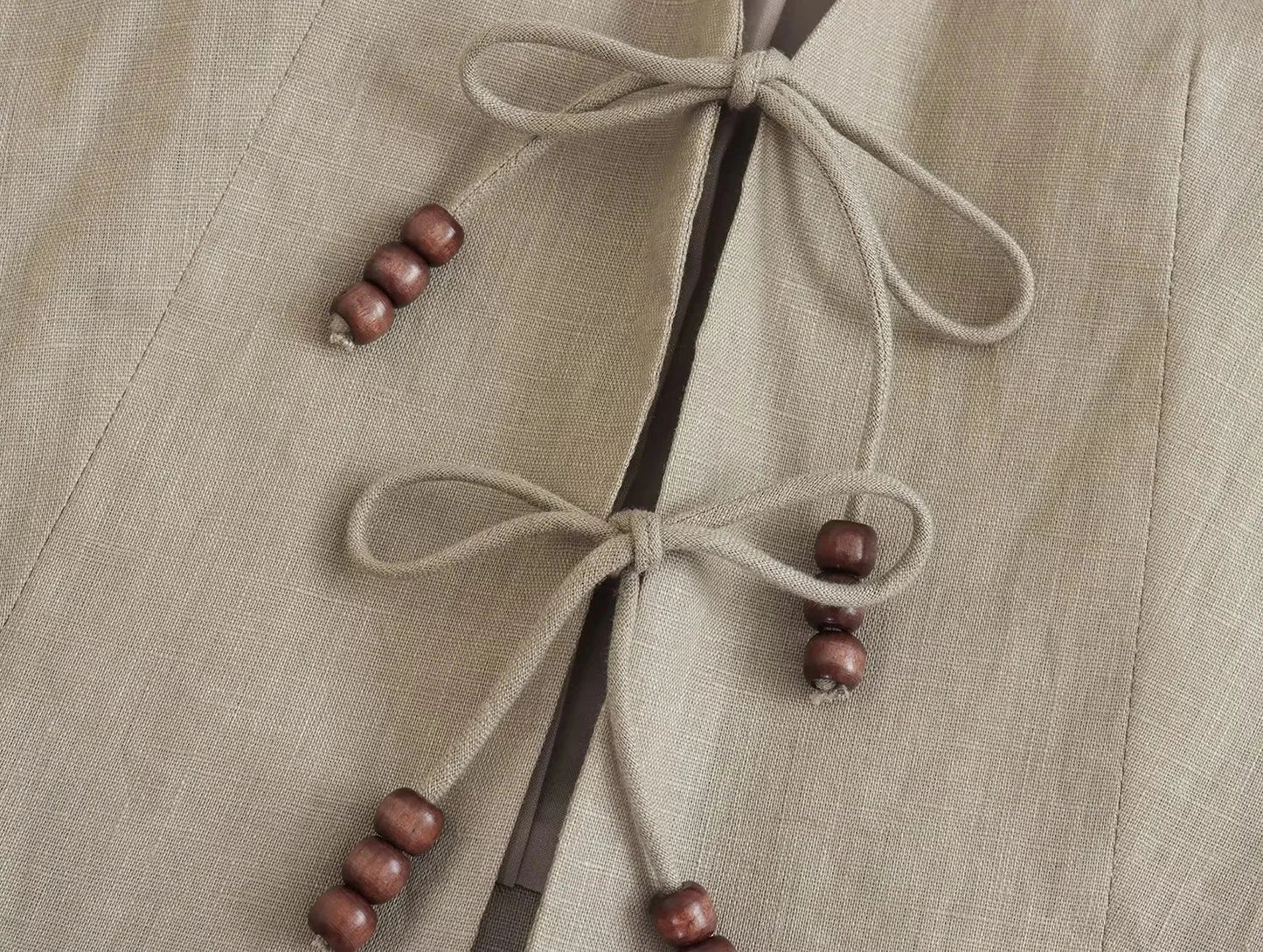 Dam Byxor Set Vristlängd V-ringning Polyester-3