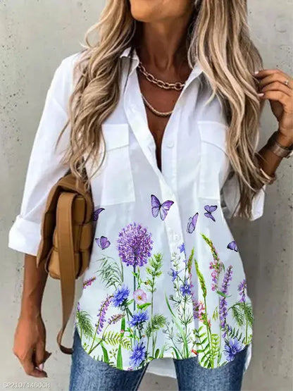 Dam Skjorta Minimalistisk 100% Bomull-1