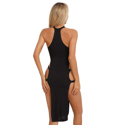 Dam Klänning A-linje Polyester Ärmlös Midi Fina Dam Klänningar-3