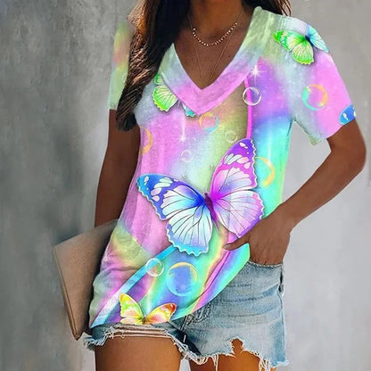 Kvinnors Kort Blus Mjuk Polyester Luftig Design-3