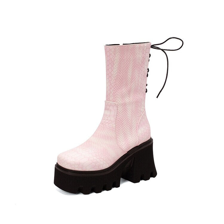 Variant image for Dam Stövlar Hög Topp Spets-up Gummi Martin Boot-5
