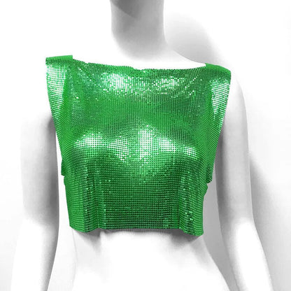 Variant image for Dam Crop Top Monokrom Polyester Paljettdekoration-10