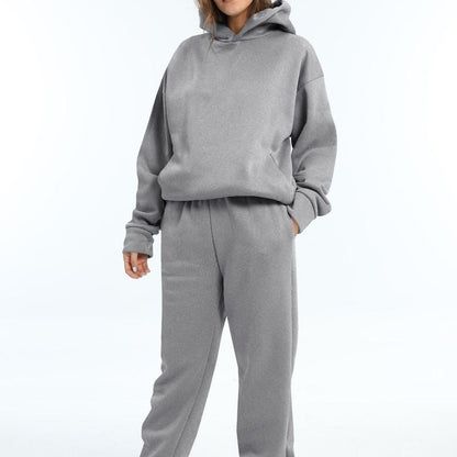 Dam Träningsset Hoodie Syntetmaterial Joggingbyxor Komfortabelt Set 16