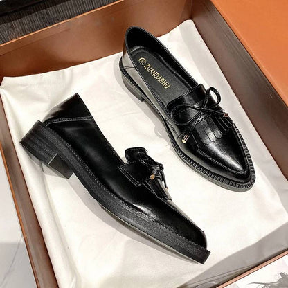 Dam Pantoletter i PU-Läder med Gummisula-4