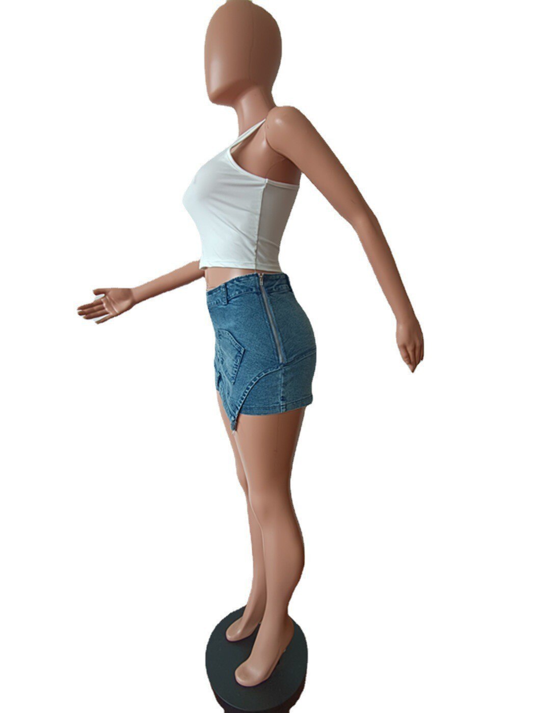 Dam Skort Trendig Denim Medium Passform 100% Bomull-3