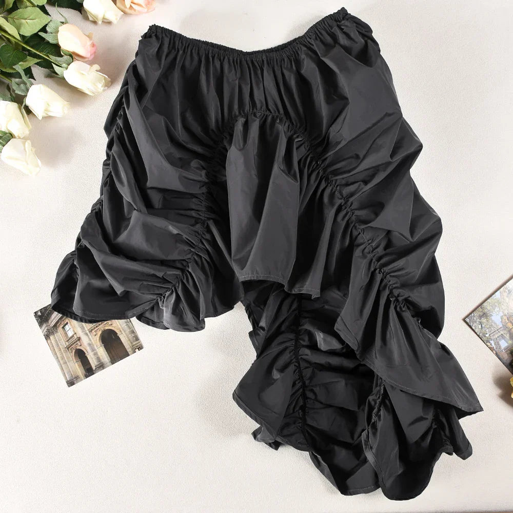 Dam Midi Rock Asymmetrisk Bomull Polyester-1