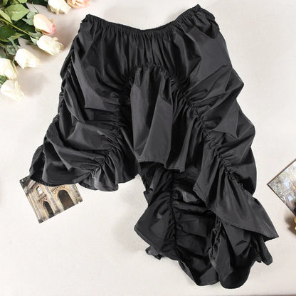 Dam Midi Rock Asymmetrisk Bomull Polyester-1