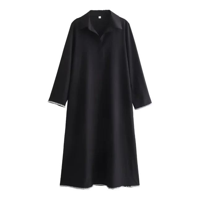 Långklänning Dam Lös Passform Polyester för Fest och Avslappnade Tillfällen-1