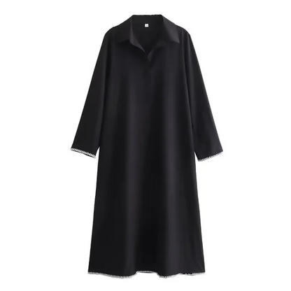 Långklänning Dam Lös Passform Polyester för Fest och Avslappnade Tillfällen-1