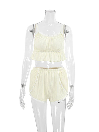 Dam Pyjamas Set Spaghetti Band Polyester Spandex Rayon-6