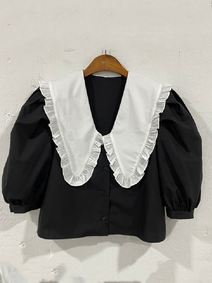 Variant image for Dam Blus Kortärmad Monokrom Bomull Polyester-2