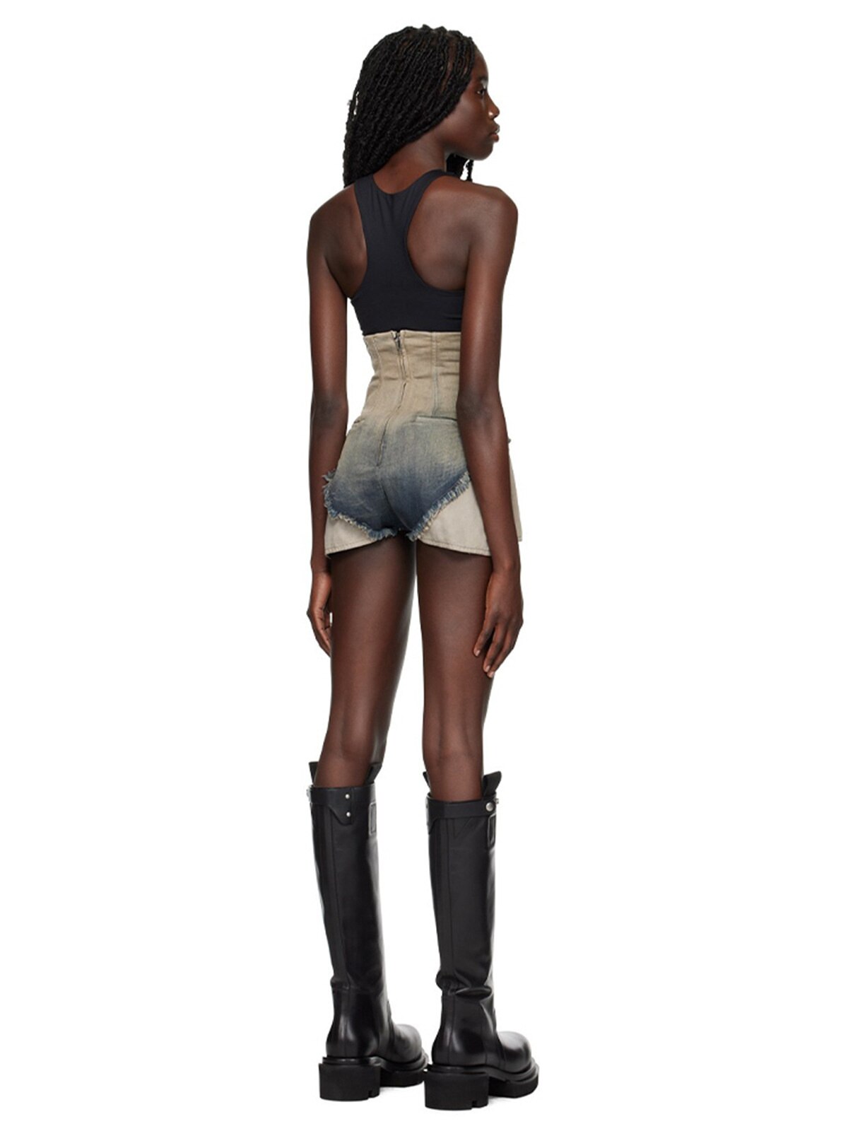 Damshorts Hög Midja Denim Bomull-3