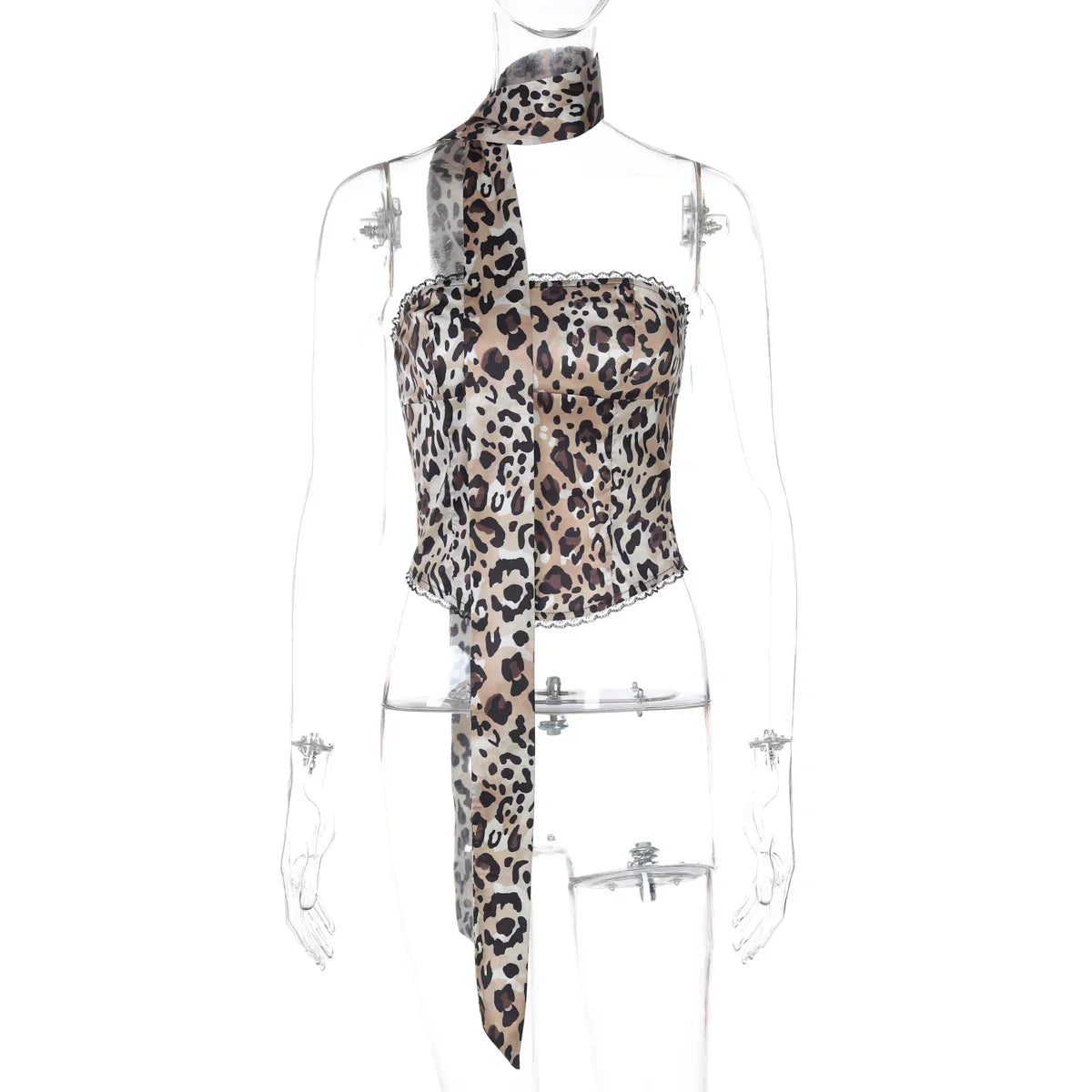 Variant image for Dam Festtoppar Leopardmönster Polyester Spandex-1