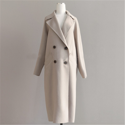 Kvinnors Kappa Trenchcoat i Ull med Traditionell Krage-2