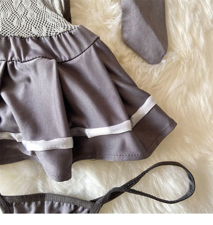 Snygga Damunderkläder Set Åtsittande Polyester Halterneck-4