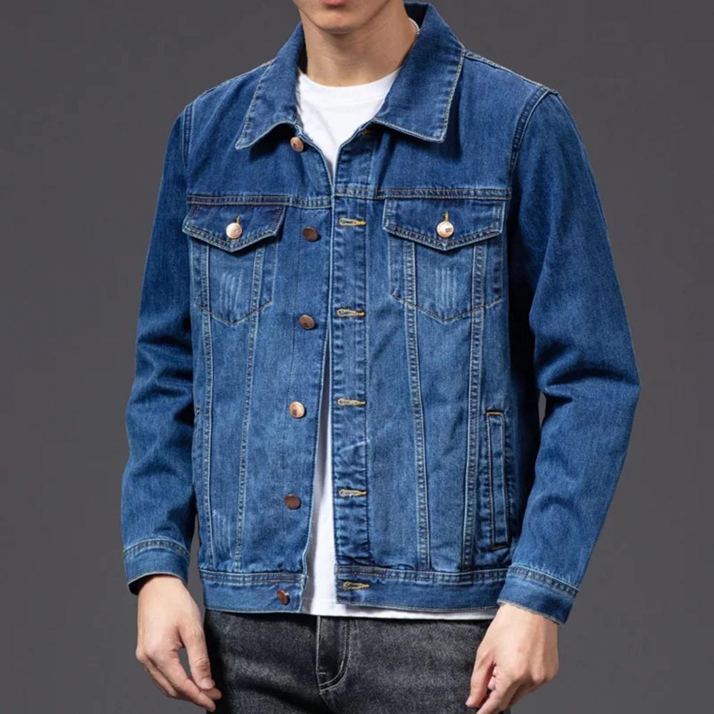 Dam Denimjacka Klassisk Stil 100% Bomull med Bröstfickor-2