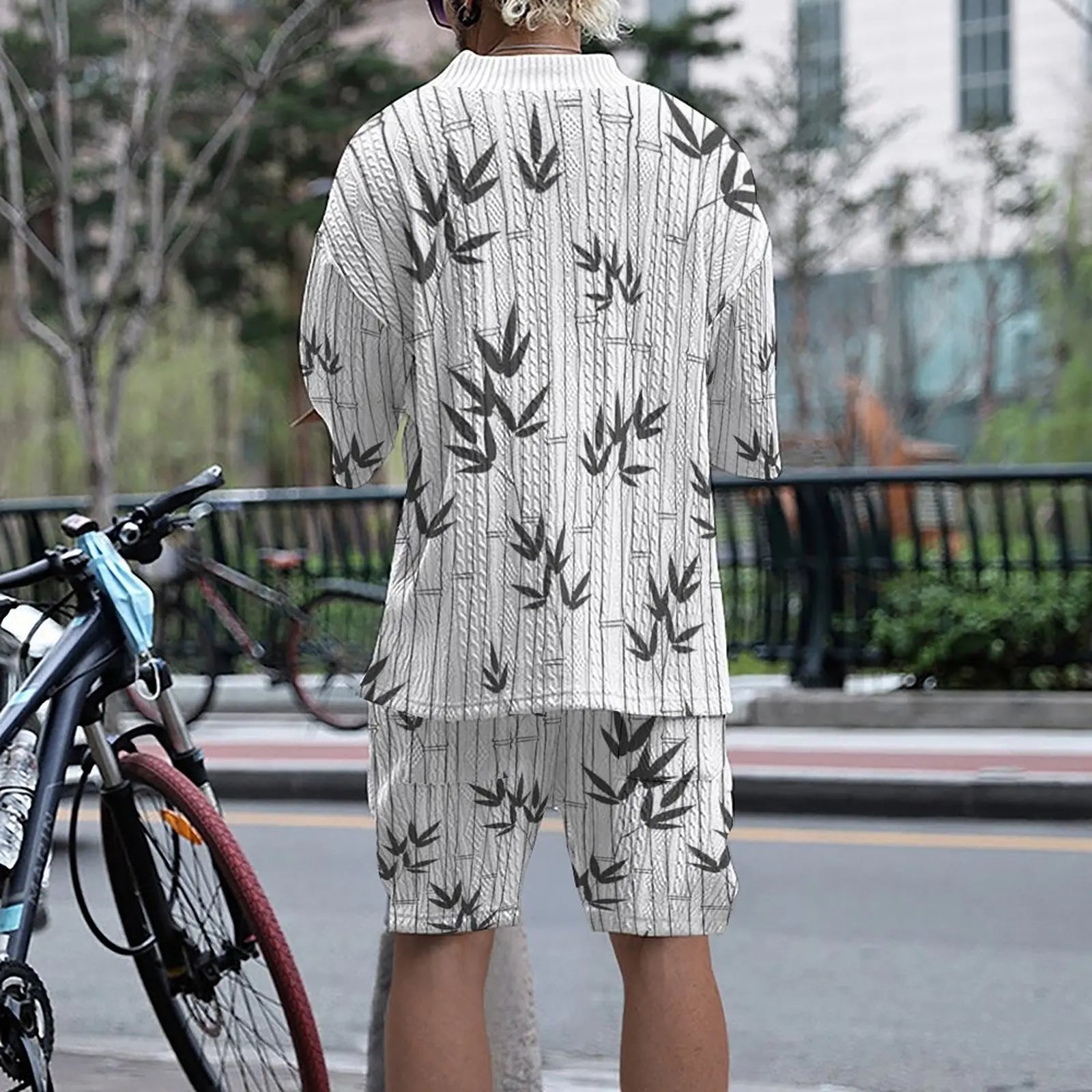 Dam Tvådelat Set Jacquard Sommar Normal Passform-2