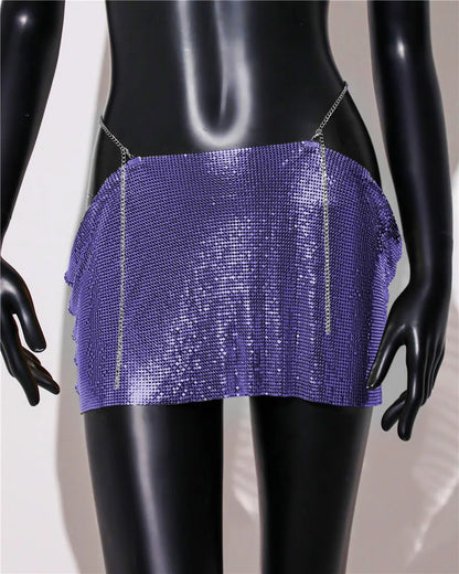 Variant image for Dam Minirock Avslappnad Stil Paljetter Polyester Elastan-9