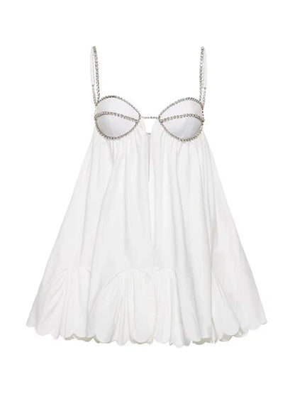 Kvinna Miniklänning Blommönster Bomull och Polyester 4