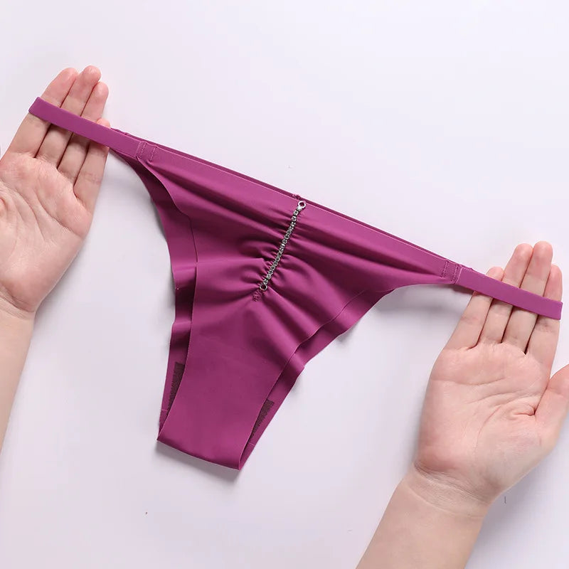 Dam Bikinitrosor med Strass Detaljer Polyester och Siden-4