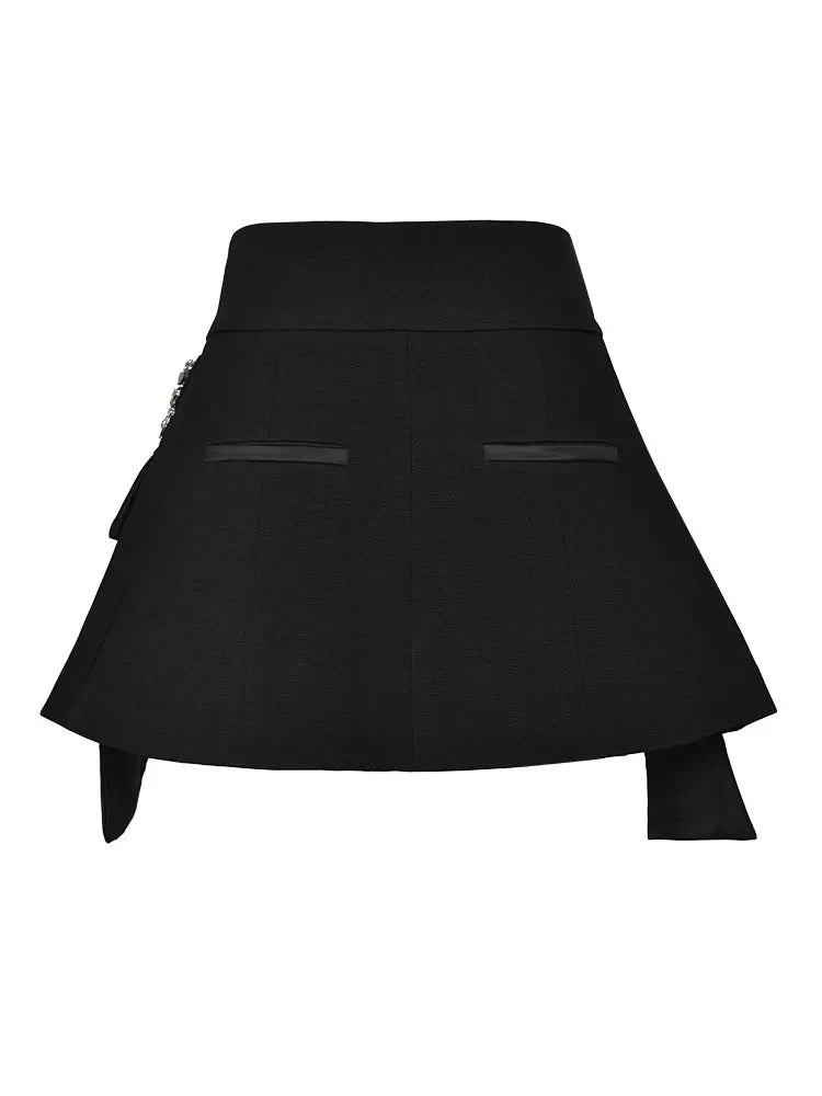 Kvinnors Midi Kjol Asymmetrisk Bomull Polyester Elegant Stil-3