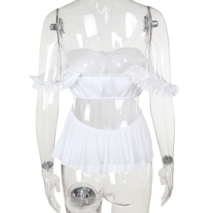 Kort Crop Top för Dam i Stretchigt Polyester – Enfärgad, Lätt och Bekväm Topp för Festliga Tillfällen 5