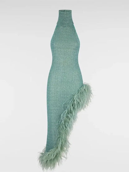 Damklänning Asymmetrisk Design Polyester för Fina Evenemang-4