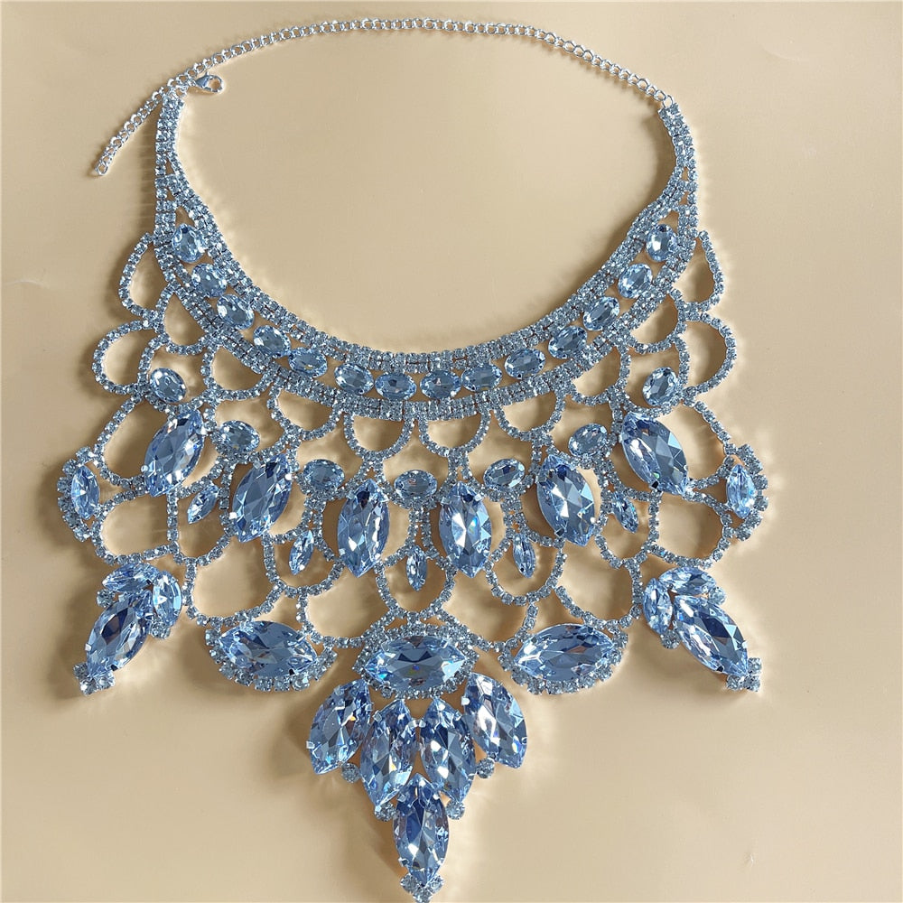Kvinnors Smyckeset Halsband och Örhängen Koppar med Strass-4