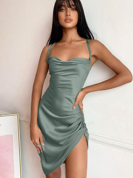 Dam Midiklänning Satin Elegant För Bröllop 1