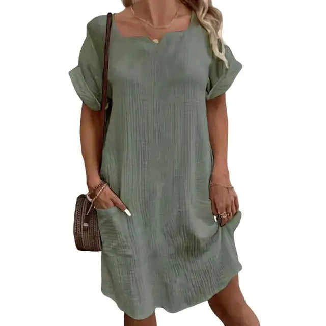 Variant image for Kvinnors Klänning Andningsbar Elegant 100% Bomull-1