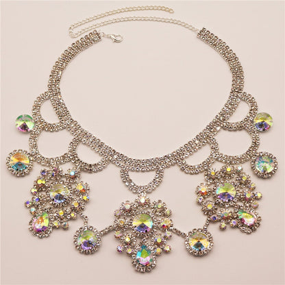 Dam Nackkedja Geometrisk Design Koppar Rhinestone-2