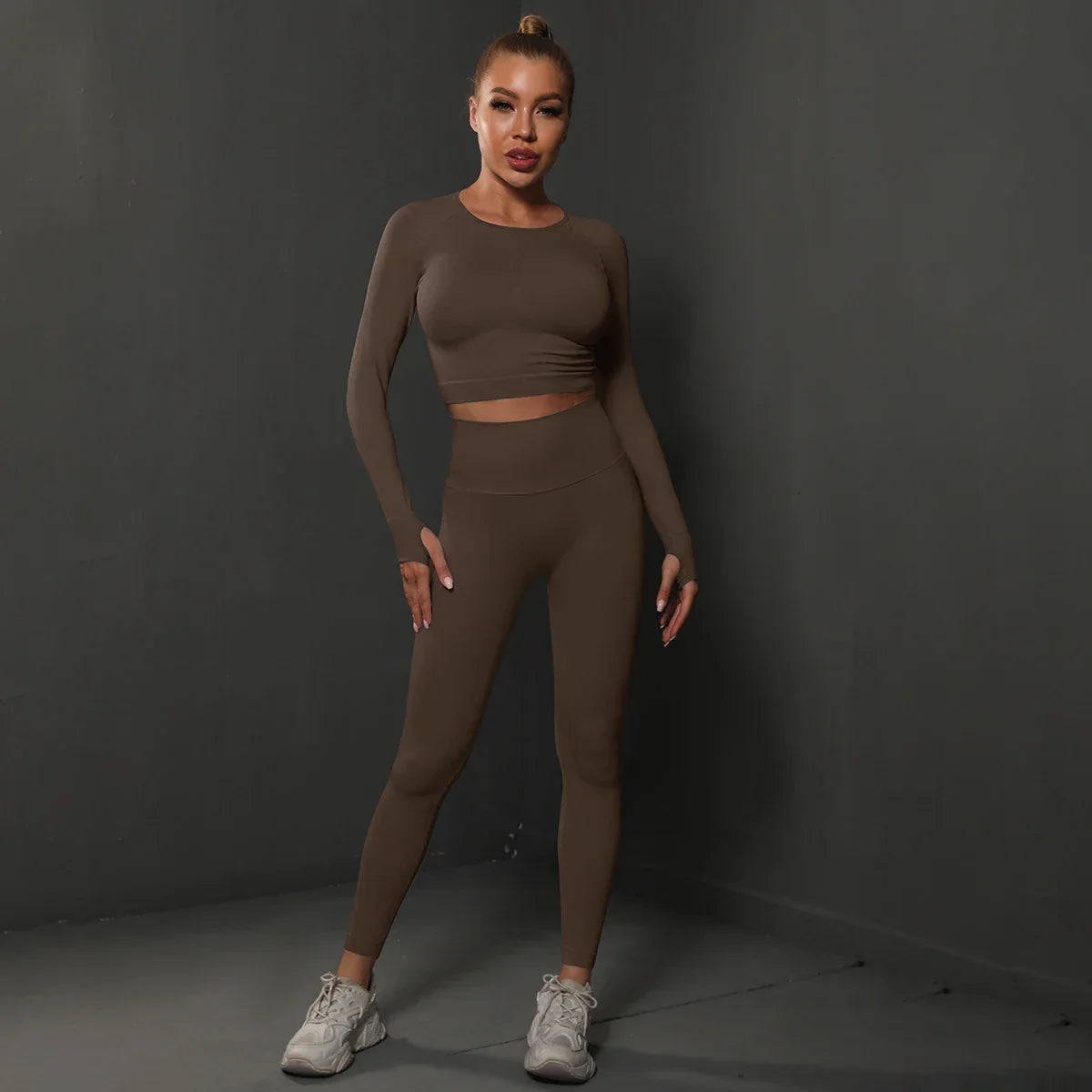 Variant image for Dam Aktiva Byxor Hög Midja Andningsbart Spandex Nylon-28
