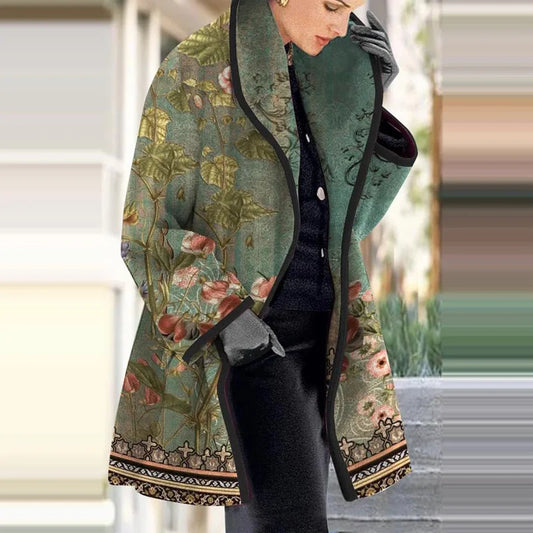 Kvinnors Kimono Kappa Blommig Jacquard Polyesterblandning-1