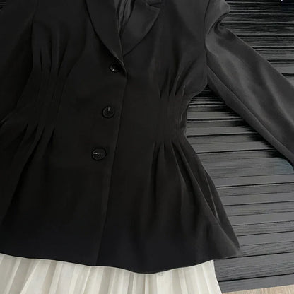 Dam Blazer A-linjeformad Slim Fit Polyester-4