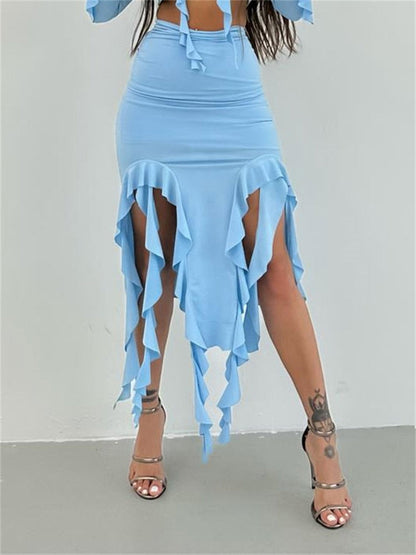 Variant image for Dam Midi Rock Rynkad Polyesterblandning med Strass-3