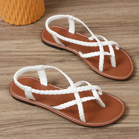Kvinnors Platta Sandaler Öppen Tå PU-material 1