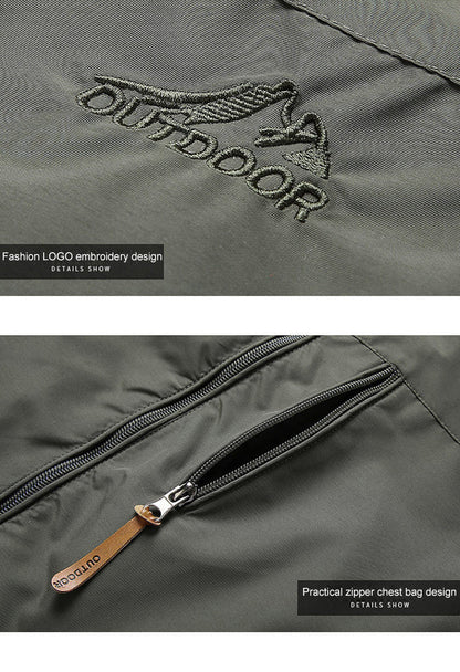 Höstjacka Herr Softshell Vattenbeständig Militärstil med Huva och Fickor – Perfekt för Utomhusaktiviteter 2