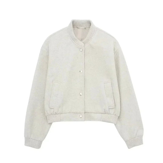 Damjacka Kort Bomberstil Högkvalitativ Polyester-1