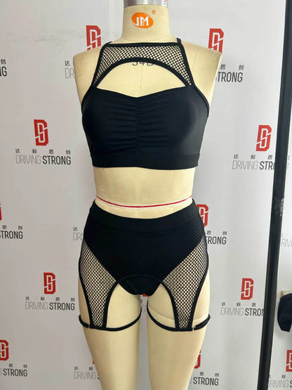 Damunderkläder Set Trådlös Hög Midja Polyester Spandex-6