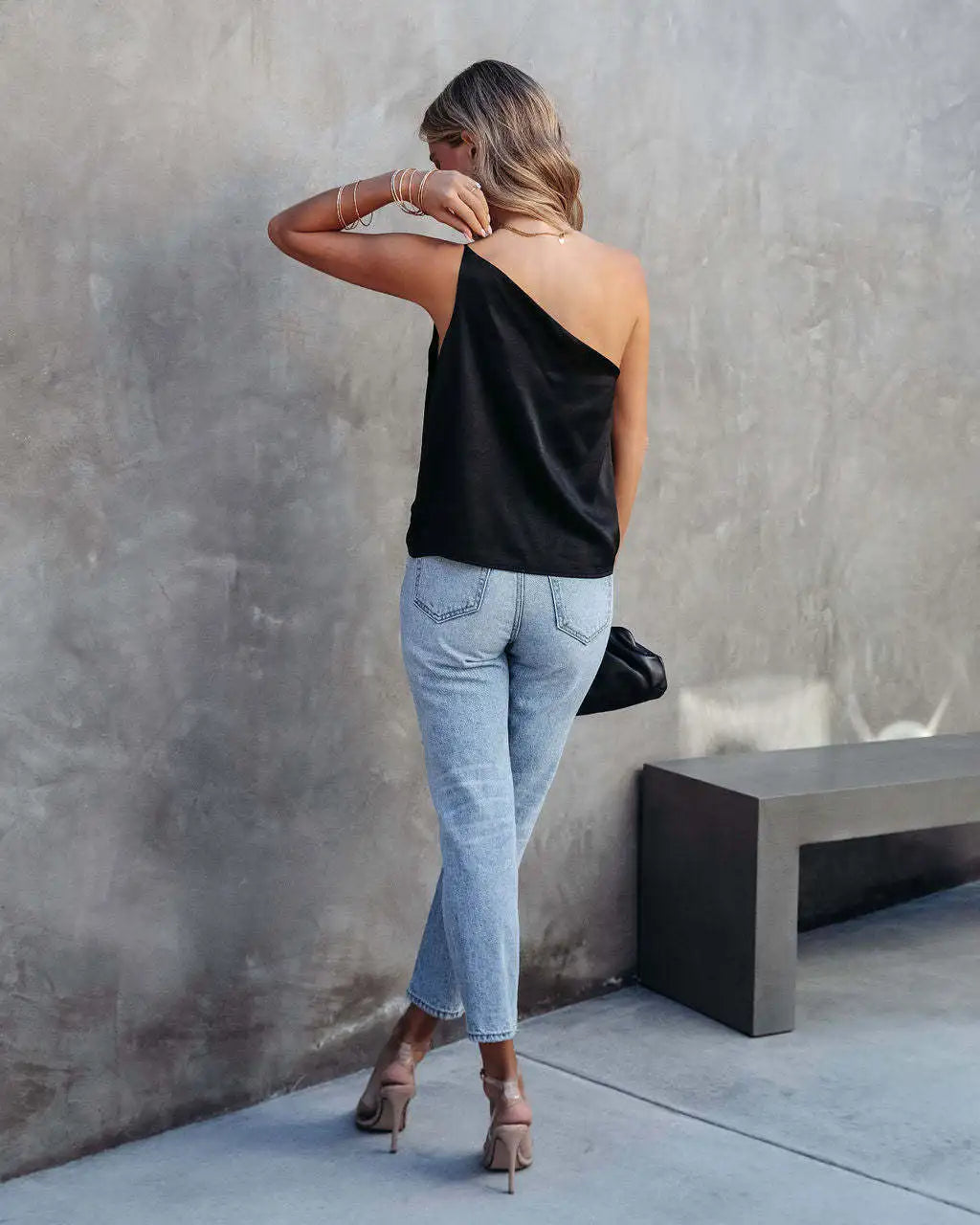 Ärmlös Blus Dam Satin Elegant Mjuk-3