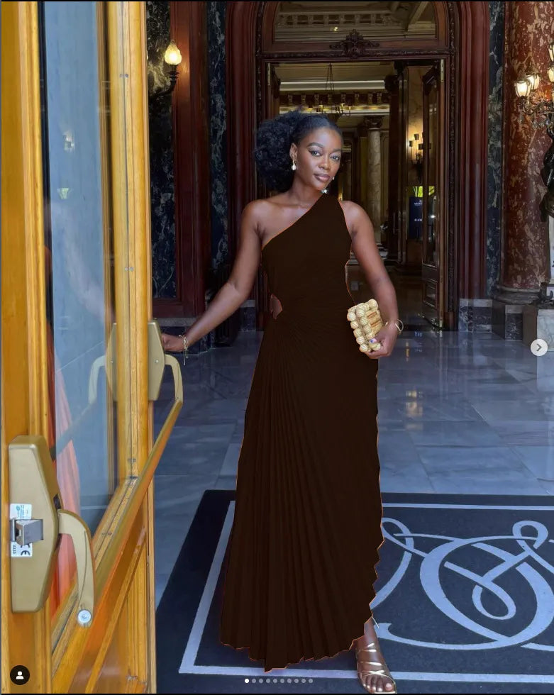 Kvinnors Klänning med Ruffles Läderdetaljer Högkvalitativa Tyger-6